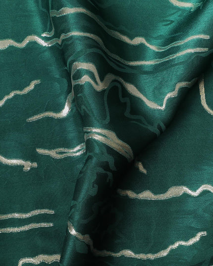 قماش الساتان الحريري Emerald Tides - طباعة كورية جنوبية فاخرة، عرض 140 سم -D18328