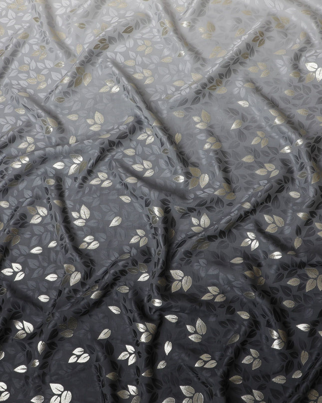 قماش ساتان حريري لامع من منتصف الليل - طباعة ذهبية فاخرة، بعرض 140 سم - اشترِ أقمشة حصرية عبر الإنترنت-D18331