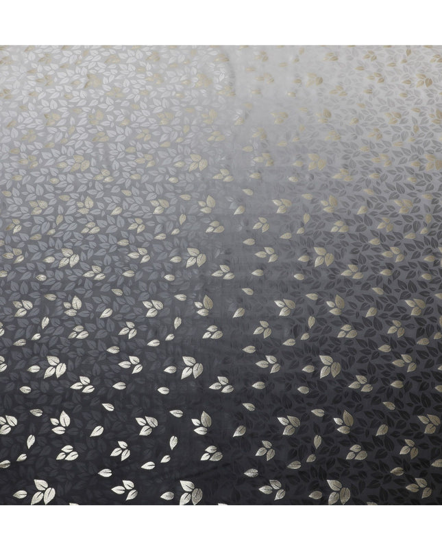 قماش ساتان حريري لامع من منتصف الليل - طباعة ذهبية فاخرة، بعرض 140 سم - اشترِ أقمشة حصرية عبر الإنترنت-D18331