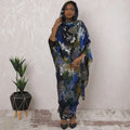 Multicolor Premium pure silk chiffon thobe with same tone metallic lurex in floral design-D16173 Regal Fabrics