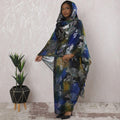 Multicolor Premium pure silk chiffon thobe with same tone metallic lurex in floral design-D16173 Regal Fabrics