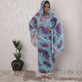 Sky blue Premium pure cotton voile thobe with multicolor print in abstract design-D16183 Regal Fabrics