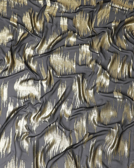 Garbasaar Pattern Black Premium pure French (Fransawi) silk chiffon garbasaar with gold ...