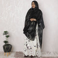 Black Premium pure French (Fransawi) silk chiffon garbasaar with same tone metallic lurex in abstract design-D17138