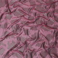 Burgundy Premium pure French (Fransawi) silk chiffon garbasaar with silver metallic lurex in floral design-D17141