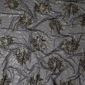 Black Premium pure French (Fransawi) silk chiffon garbasaar with gold metallic lurex in abstract design-D17144
