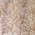 Peach Premium pure French (Fransawi) silk chiffon garbasaar with copper and gold metallic lurex in abstract design-D17147 Regal Fabrics