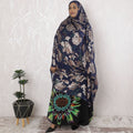 Navy blue Premium pure silk chiffon garbasaar with copper viscose and gold metallic lurex in floral design-D17150 Regal Fabrics