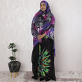 Multicolor Premium pure silk chiffon garbasaar with copper metallic lurex in abstract design-D17155 Regal Fabrics