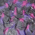 Multicolor Premium pure silk chiffon garbasaar with copper metallic lurex in abstract design-D17155 Regal Fabrics