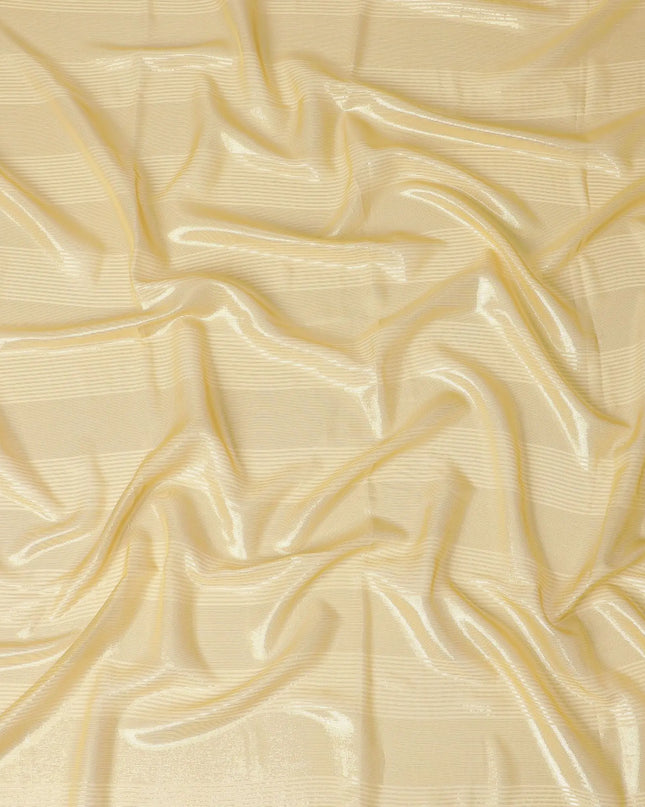 Dark gold Premium pure silk chiffon garbasaar with same tone metallic lurex in stripe design-D17176 Regal Fabrics