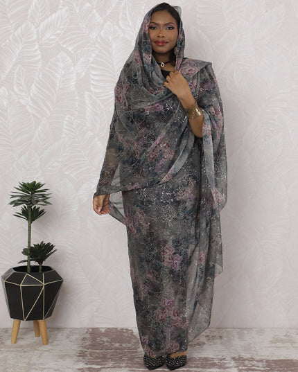 ثوب سوداني تقليدي راقي - شيفون حرير 110 سم، مستورد، 4.5 متر Cut-D18432