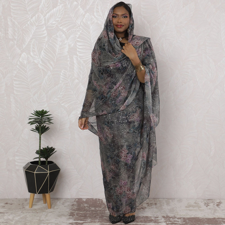 ثوب سوداني تقليدي راقي - شيفون حرير 110 سم، مستورد، 4.5 متر Cut-D18432