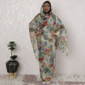 Vintage-Inspired Traditional Sudanese Thobe - Silk Chiffon, 110cm, Pastel Floral, 4.5 mtrs piece-D18434