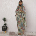 Vintage-Inspired Traditional Sudanese Thobe - Silk Chiffon, 110cm, Pastel Floral, 4.5 mtrs piece-D18434