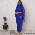 Royal Blue Traditional Sudanese Thobe - Synthetic Chiffon with Metallic Lurex, 110cm Width, 4.5 mtrs Piece-D18439 Regal Fabrics