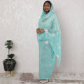 Mint Breeze Traditional Sudanese Thobe - Synthetic Chiffon with Metallic Lurex, 110cm Width, 4.5 Mtrs Piece-D18440 Regal Fabrics