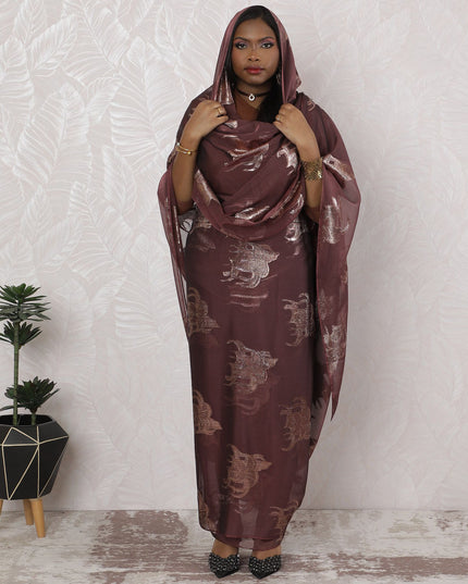 ثوب سوداني تقليدي أوبورن ماجيستي - شيفون صناعي مع لوريكس معدني، عرض 110 سم، قطعة 4.5 متر-D18454