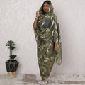 Emerald Twilight Traditional Sudanese Thobe - Synthetic Chiffon with Metallic Lurex, 110cm Width, 4.5 Mtrs Piece-D18455 Regal Fabrics