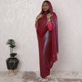 Wine Radiance Traditional Sudanese Thobe - Synthetic Chiffon with Metallic Lurex, 110cm Width, 4.5 Mtrs Piece-D18460
