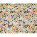Sage green Swiss 100% cotton voile fabric with baby pink, peach, black and olive green print in floral design-D7203 Regal Fabrics