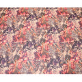Light peach Swiss 100% cotton voile fabric with hot pink, purple, black and dark olive green print in Abstract design-D7204 Regal Fabrics