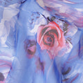 White Swiss 100% cotton voile fabric with blue, lavender, off white and cerise pink print in floral design-D7211 Regal Fabrics