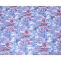 White Swiss 100% cotton voile fabric with blue, lavender, off white and cerise pink print in floral design-D7211 Regal Fabrics