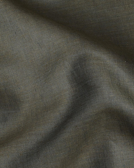 قماش كتان خالص ممتاز زيتوني داكن 60Lea-D15885