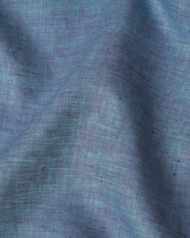 قماش كتان نقي ممتاز باللون الأزرق الصلب 60Lea-D15886