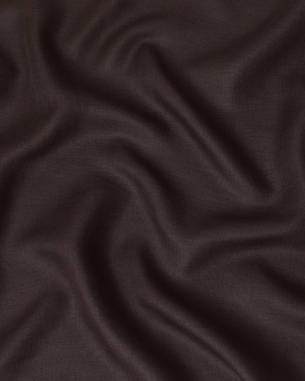 قماش الكتان الخالص الفاخر باللون البني الموكا بتصميم متعرج - D15888