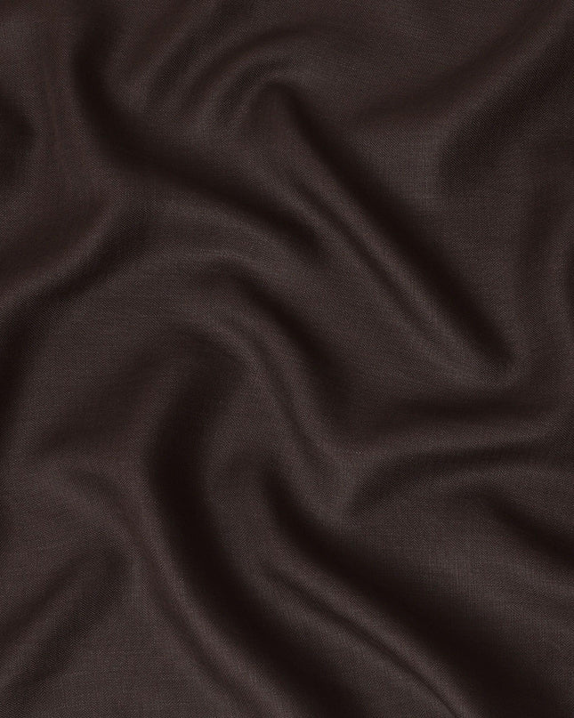 قماش الكتان الخالص الفاخر باللون البني الموكا بتصميم متعرج - D15888