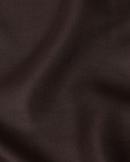 قماش الكتان الخالص الفاخر باللون البني الموكا بتصميم متعرج - D15888