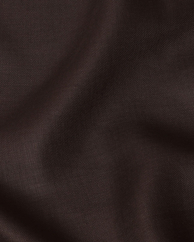 قماش الكتان الخالص الفاخر باللون البني الموكا بتصميم متعرج - D15888