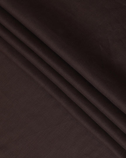 قماش الكتان الخالص الفاخر باللون البني الموكا بتصميم متعرج - D15888