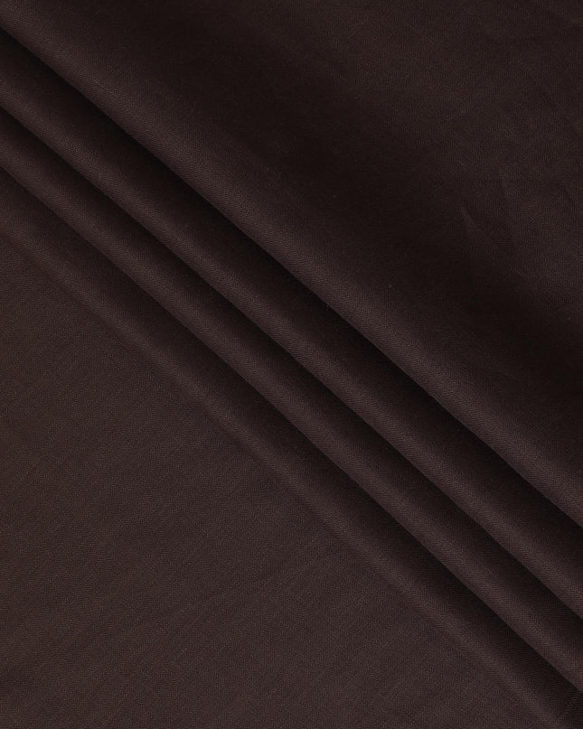 قماش الكتان الخالص الفاخر باللون البني الموكا بتصميم متعرج - D15888