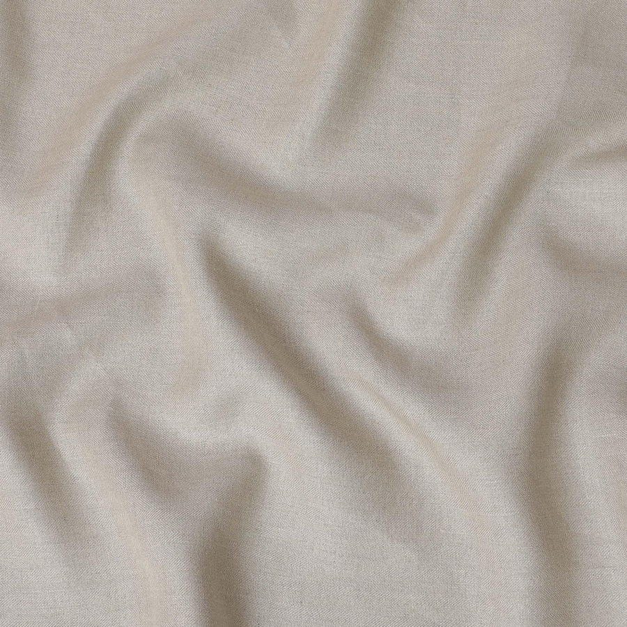 قماش الكتان الخالص باللون البيج بتصميم متعرج - D15889