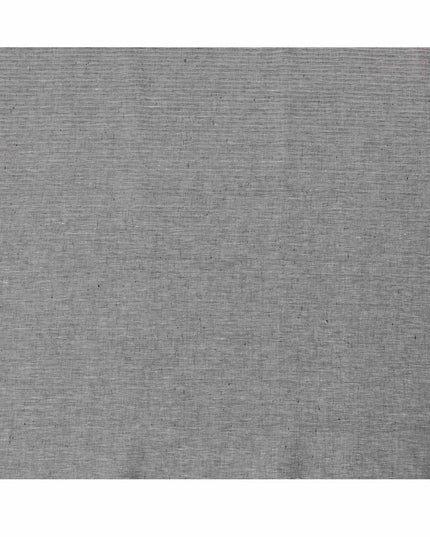 Iron grey, black Premium pure linen fabric in herringbone design-D15890