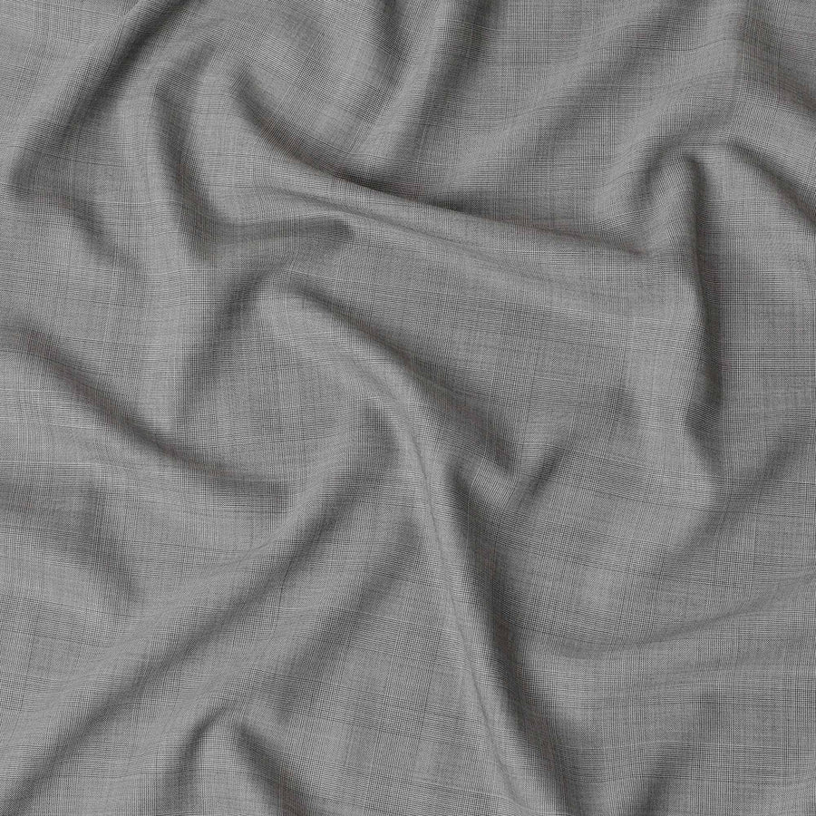 Grey Premium pure Italian Super 150's all wool suitn fabric in checks design-D16462