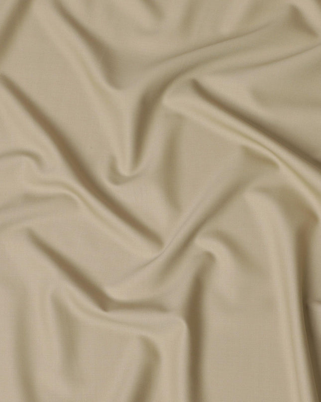 Beige Plain Premium pure Italian Super 150's wool suiting fabric-D16467