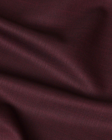 Maroon Plain Premium pure Italian Super 150's wool suiting fabric-D16473 Regal Fabrics