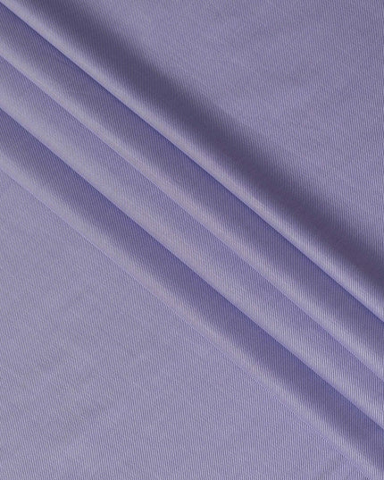 قماش القمصان الإيطالي الفاخر بنسبة 100% من القطن الإيطالي باللون الأزرق اللافندر مع طباعة بيضاء في نسيج قطني طويل-D16479