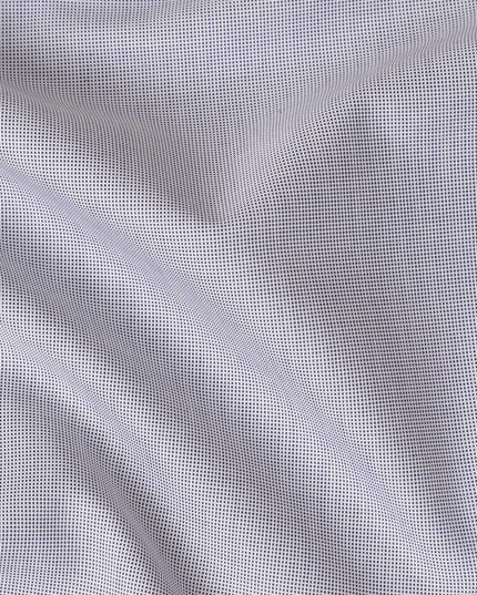Off white Premium 100% cotton shirting fabric with pruple dots in self design-D16841