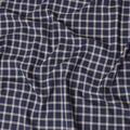 Navy blue Premium 100% cotton shirting fabric with beige and red print in checks design-D16846 Regal Fabrics