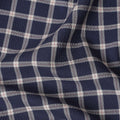 Navy blue Premium 100% cotton shirting fabric with beige and red print in checks design-D16846 Regal Fabrics