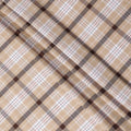 قماش القمصان القطني الفاخر بنسبة 100% باللون البني الفاتح مع طباعة متعددة الألوان بتصميم المربعات-D16849