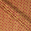 Mustard Premium 100% Giza cotton shirting fabric with red jacquard in checks design-D16856