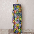 Multicolor Premium pure silk chiffon velvet makmal dirac fabric having same tone metallic lurex in floral design-D16501