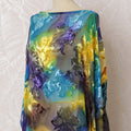Multicolor Premium pure silk chiffon velvet makmal dirac fabric having same tone metallic lurex in floral design-D16503 Regal Fabrics