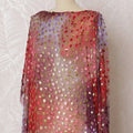 Multicolor Premium pure silk chiffon velvet makmal dirac fabric having gold metallic lurex in dot design-D16506 Regal Fabrics